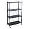 Organize It All Black 4-Tier Foldable Metal Rack with Wheels